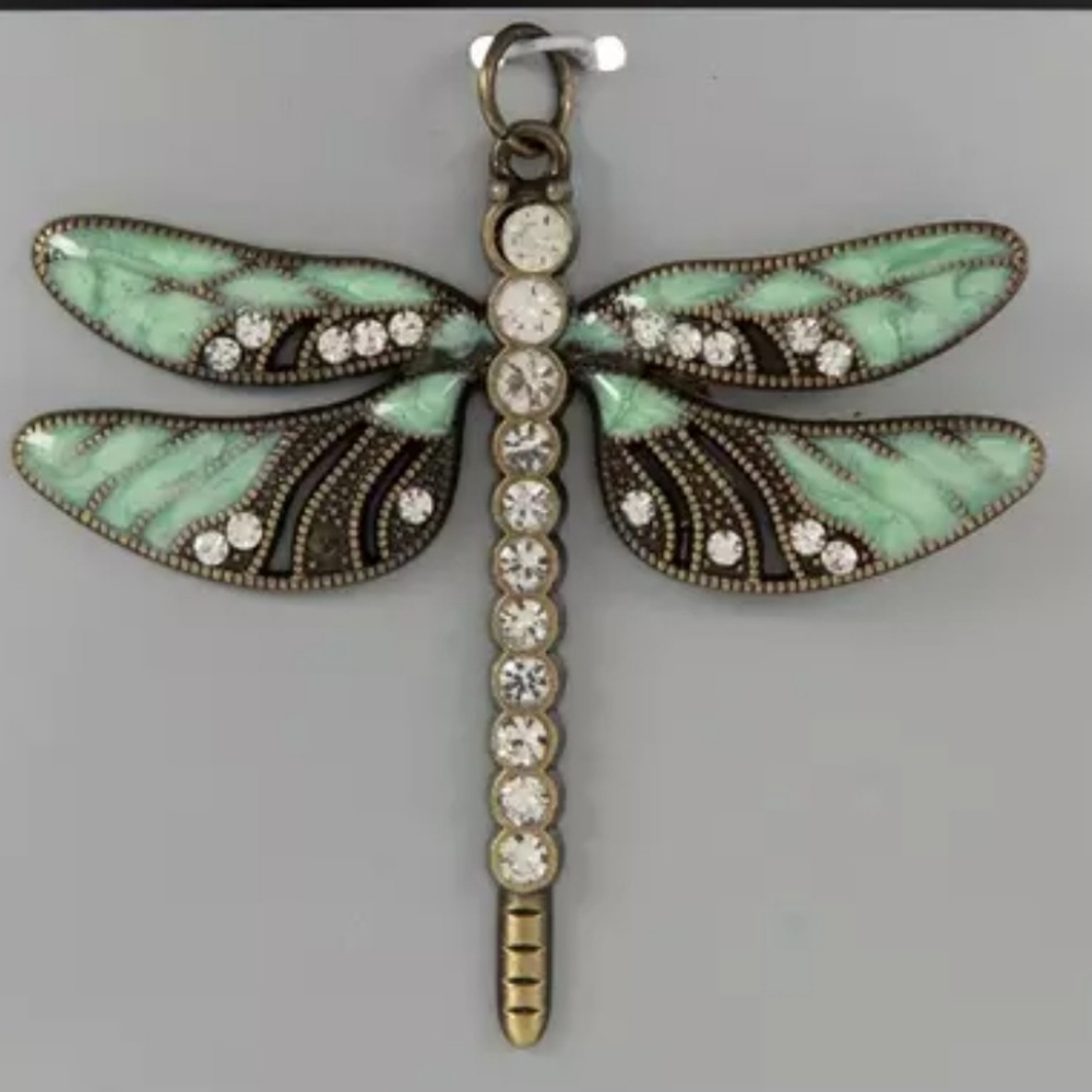Mint Dragonfly Pendant/Brooch